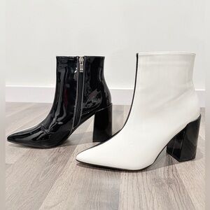 Day-Vine/ LULUS Black and White Ankle Booties